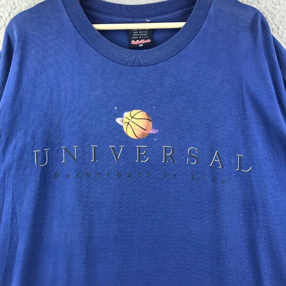 Vintage Universal Studios "Basketball Is Life" Blue Graphic T-Shirt 2XL - Picture 4 of 13